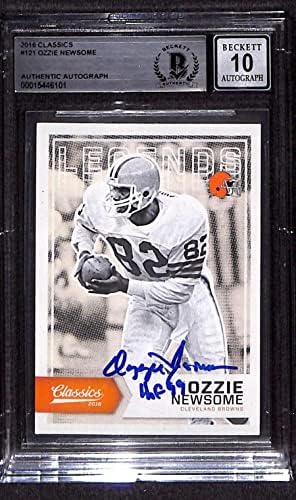 121 Ozzie Newsome - Classics Football Cards classificou o BGS Auto 10 - Bolsas de futebol autografadas