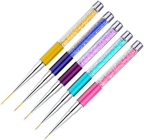 Qjpaxl 5pcs/set unha arte shiestone hanush lines linhas de linhas de desenho pincel gel padrão design de pintura diy ferramenta de manicure caneta