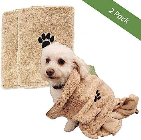 Toalhas de secagem ao banho de cachorro Zelica | Toalhas de chuveiro super absorventes para cães pequenos de animais