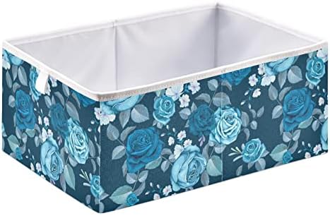 Emelivor Klassisches Blue Blumen Cubo Bin Cubos de armazenamento dobrável Cubos de brinquedos à prova d'água para caixas