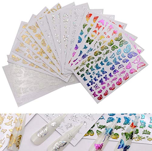 4Sheets Butterfly Nail Art Sticks Decals Shapes Butterfly Decoration