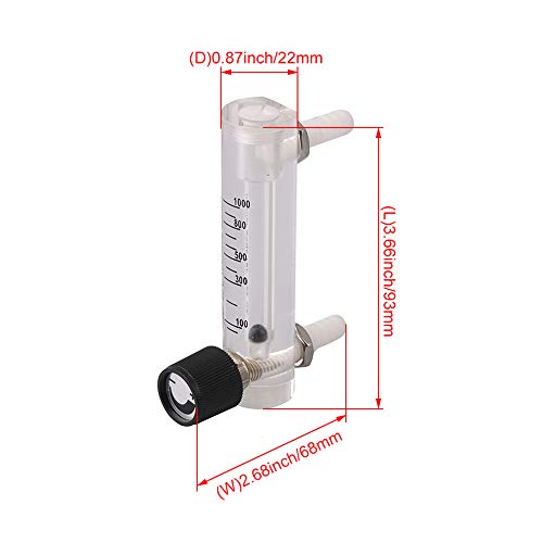 BQLZR 100-1000ml/min Air Oxygen Gas Flow MeterMeter Flowmeter com válvula de controle para medir o controle do fluxo de gás