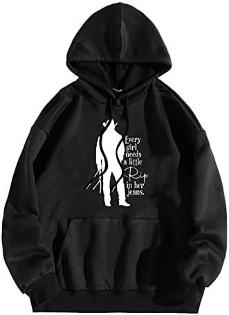 Hoodies para mulheres, todas as meninas precisam de um pouco de rasgo em suas camisas de manga comprida com bolso solto solto casual