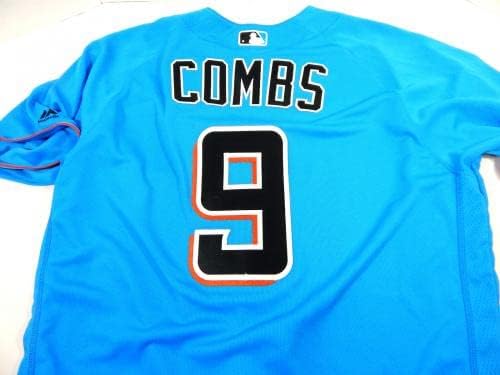 Miami Marlins Casey Combs #9 Jogo emitido Blue Jersey 44 DP21977 - Jogo usado MLB Jerseys