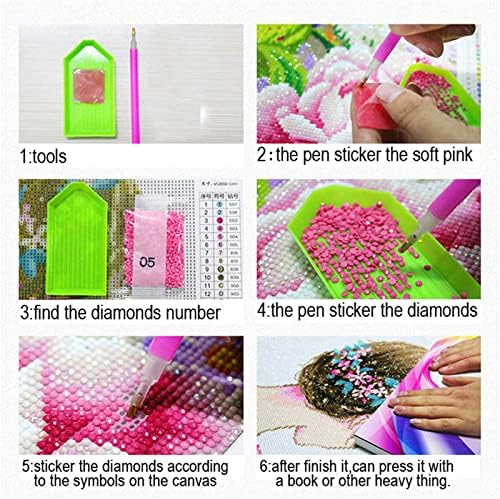 Animais de lua de pintura de diamante grande por kits numéricos, DIY 5D Diamond Diamond Square Praça Full Drill Stitch