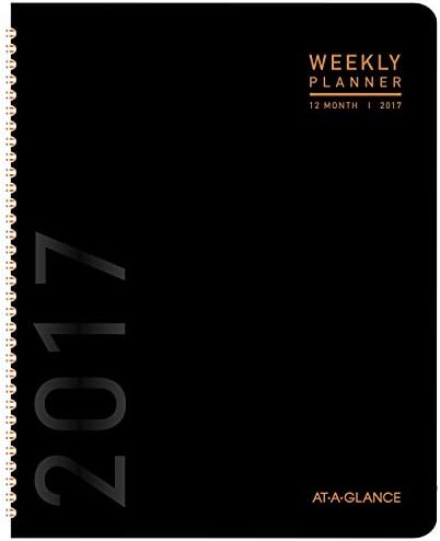 Planejador mensal/de nomeação em uma glance 2017, 6-7/8 x 8-3/4 , Contemporary, Design de capa preta