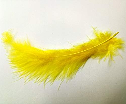 100pcs amarelo macio de peru marabou penas 4-6 polegadas para artesanato apanhador de sonho de sonho Fringe acabou
