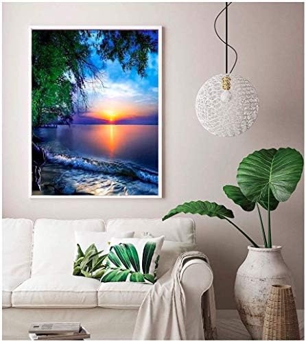 5D Diamond Painting Kits Full Drill Beach Photo Diy Art Hoom Decoração Cruz Stitch Drill Full Drill Crystal Rhinestone