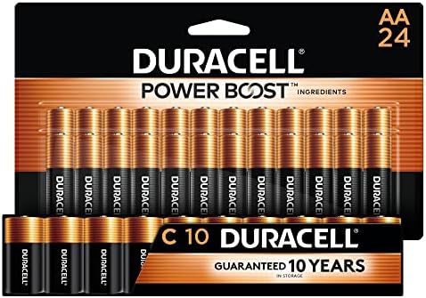 Duracell - Coppertop aaa 24 contagem + c 10 contagem de baterias alcalinas pacote combinado - dura e duração, dupla