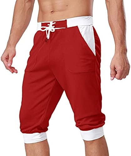 iopqo esportes usa homens shorts homens casuais verão curto shorts coloris bloqueio elástico cintura média shorts alongamentos