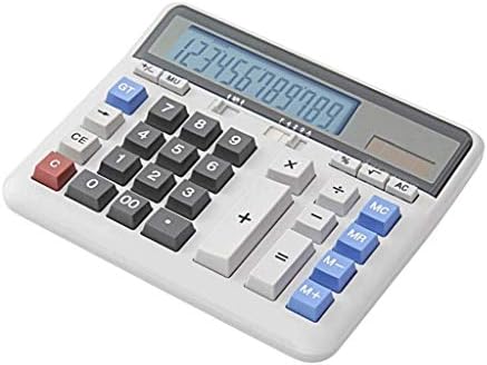 MJWDP 12 dígitos Bateria de bateria dupla portátil, mini calculadoras de mesa básica de mesa solar com tela LCD grande com tela