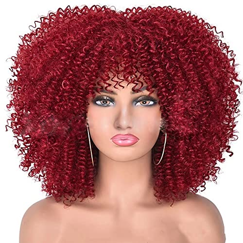 Kukishop Wig curto curto para mulheres negras adequadas para qualquer forma de rosto africano pequeno cabelo encaracolado 14 polegadas