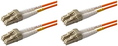 Speedyfibertx - 4 -Pack 0,20 metro Multimodo OM1 62.5/125 Cabo de remendo de fibra óptica, Duplex LC a LC, Capéu de