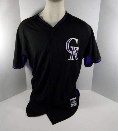 2014-15 Colorado Rockies 46 Game usou Black Jersey BP ST DP02052 - Jerseys MLB usada no jogo