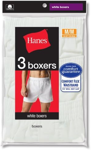 Hanes Cutt-Cut Boxers 55/45 3 pacote, S-White