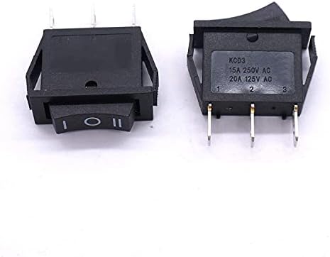Makee 8pcs AC 250V/15A, 125V/20A ， Black On/Off/On Spdt 3 Pin 3 Posição Mini Rocker Rocker Switches