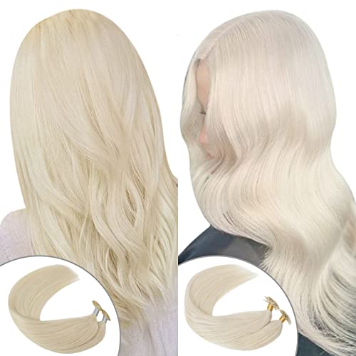 2 pacotes de extensões de cabelo ugeat Human Human 60A Branco loiro utips Extensões de cabelo Cabelo Humano 20 polegadas 50 gramas