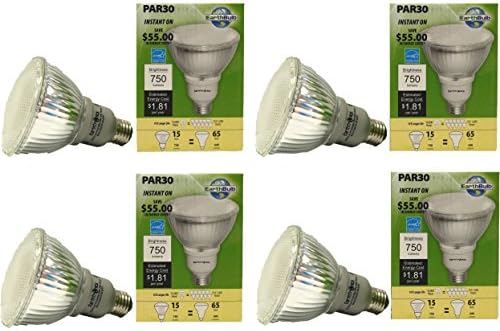 Conjunto de 4 lâmpada terrestre CFL Branco 3000k PAR30 750 Lúmens 15 watts equivalente a 65 watts Energy Saver Bulb