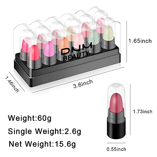 Bingbrush 12pcs Mini cápsula de maquiagem Conjunto de comprimidos de maquiagem, alteração de cor Jelly Magic Lipstick +Strawberry Mint