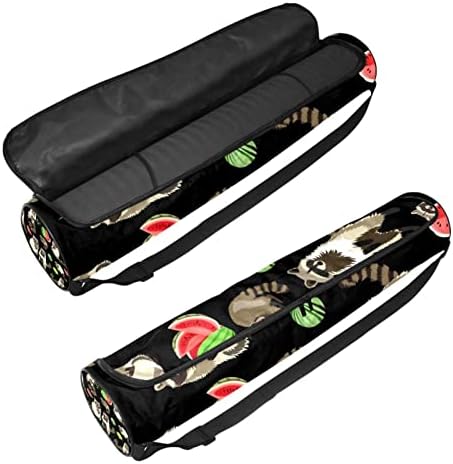 RaCcoon Summer Watermelon Yoga Mat Bags Full-Zip Yoga Bolsa de transporte para homens, Exercício de ioga transportadora com cinta