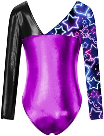 Tiaobug Kids Girls Print colorido One Piece Dance de bailar