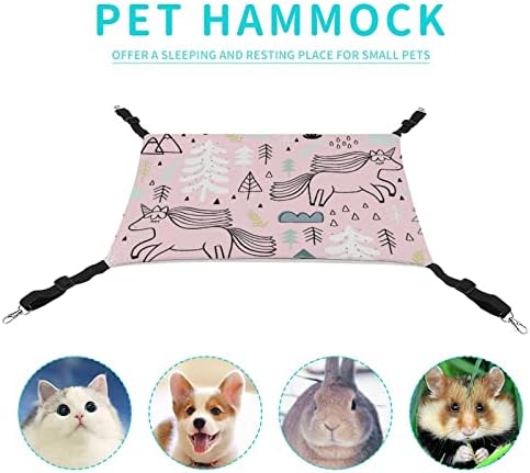 PET HAMMOCK UNICORN CACO DOMENCIAMENTO com tiras ajustáveis ​​e ganchos de metal 16,9 x13