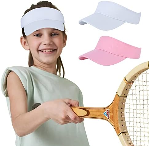 Century Star UPF 50+ Kids Visor Sun Hat Hat Ajustável meninas High Ponytail Tennis Hat Boys Sports Running Golf Golf Visor Cap