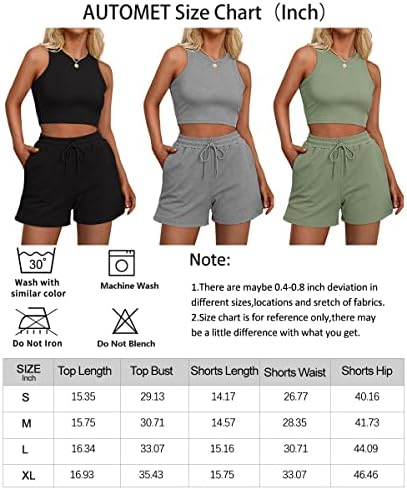 Autometes feminino 2 peças roupas de lounge conjuntos de salas sem mangas e shorts de cordão