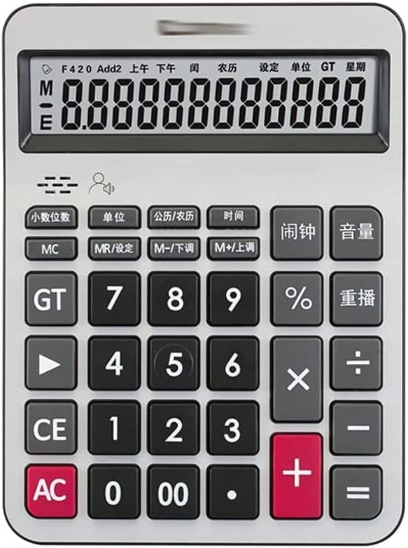 Calculadora Gooffy Calculadora de desktop 12 dígitos com grandes calculadoras de negócios da mesa de exibição LCD 2XAA Baterias