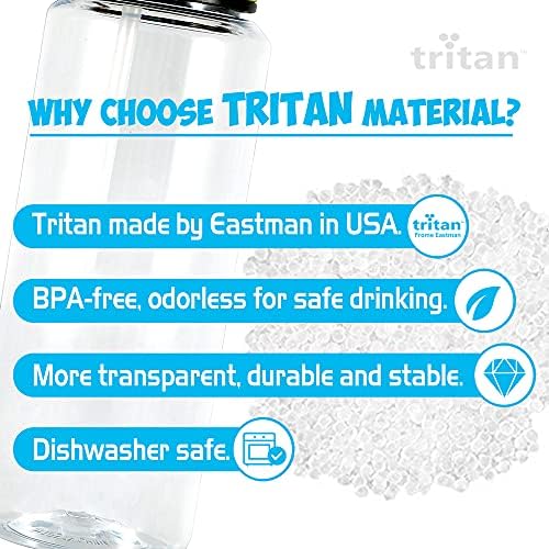 Tune Home 32oz Motivação de água motivacional com marcador de tempo, BPA Free Tritan & Leak Proof & Carry Handle & Design exclusivo
