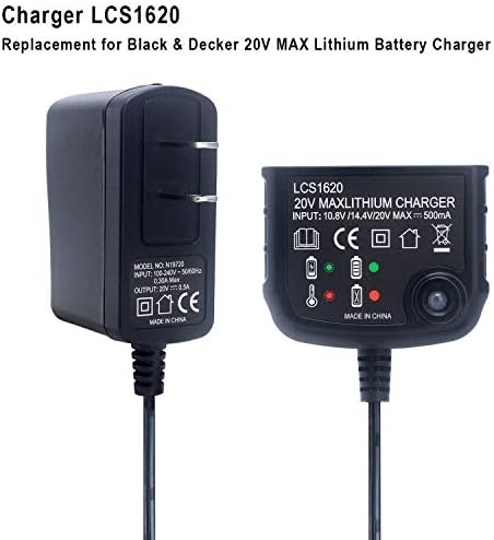 Substituição Elefly para Black & Decker 20V Lithium Battery Charger Combo