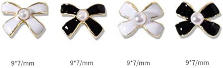 10pcs Design simples Acessórios de unhas Flores Concursados ​​de designer branco preto para unhas AGRATE Fashion Alloy Gems Stones