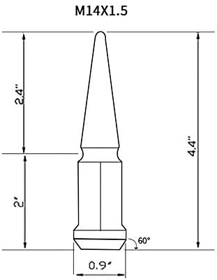 Porcas de pico m14x1.5 rosca 24 pcs com 1 sugestão de porcas de terminal, azul