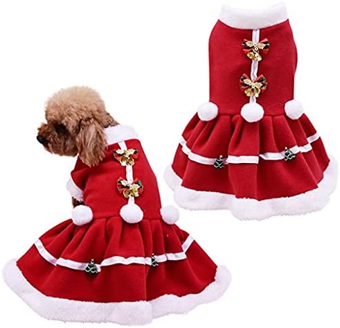 Vestido de cachorro de Natal Inverno, roupas de cachorro, roupas de natal para cães para cães para roupas de Yorkies vestidos de lã de cachorro pequeno