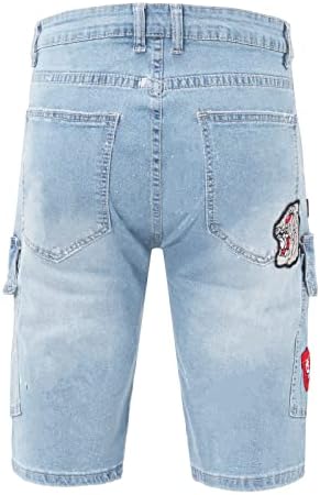 Ymosrh shorts masculinos moda shorts de jeans de personalidade de bordado casual bordado tendência de jeans Stretch jeans shorts