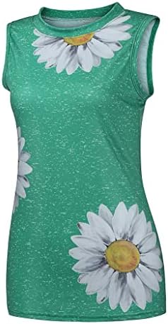 Tampa floral da mulher Tampa floral Casual Casual Camisetas sem mangas Teas gráficas soltas Blusa de colete de verão leve