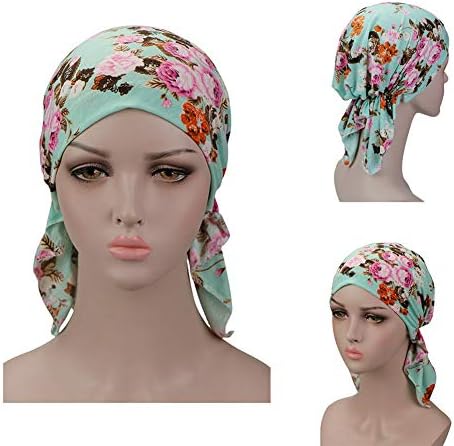 Lenço da cabeça de quimioterapia pré -amarrada 3 boné de capa de gorro embalada para mulheres