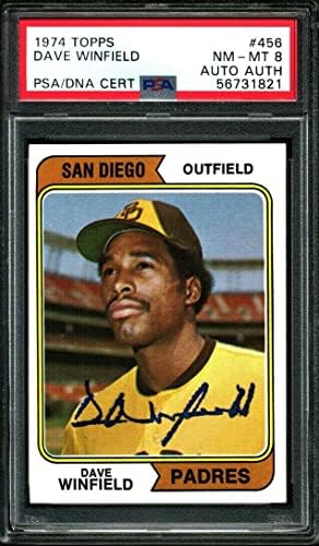 1974 Topps 456 Dave Winfield RC Padres Hof PSA 8 DNA AUTO AUTH B3552732-821 - BASEBAL