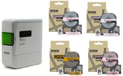 Labelworks epson lw-c410px pacote de aniversário-fabricante de etiquetas e fitas de fita rosa, roxa, dourada e fita rosa-LW-C410PX,