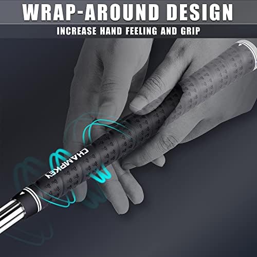 Champkey Wrap -Y Rubber Golf Grips 13 Pack - All Weather Performance, Alto Feedback e Tração de Golfe Grops