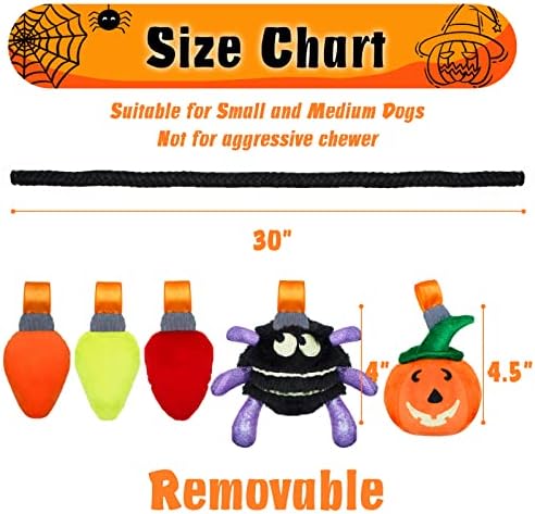Toys de cachorro de Halloween de Lepawit 6pcs Brinquedos de cachorro seguros e duráveis ​​| Uma corda de algodão e