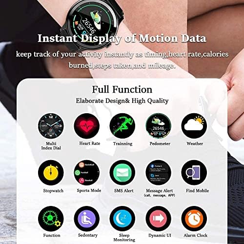 BlueNext Smart Watch Touch Watch Tracker Fitness Fitness Watch Freqüência cardíaca Monitor compatível com iOS, telefone Android e