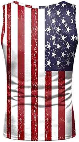 Tampa do tanque havaiana masculina do XXBR, Independence Day Manuseless Tops Summer Summer Loose Casual Beach Seaside Top Camise