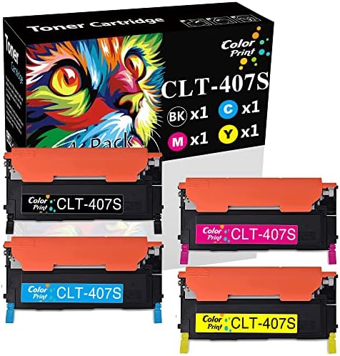 Substituição de cartucho de toner compatível com impressão colorida de 4 pacotes para Samsung clp325 CLT407S CLT-407S 407S trabalham com CLP-325 CLP-320 CLP-320N CLP 325W 326 CLX-3180 CLX-3185FW CLX-3185N CLX-3180