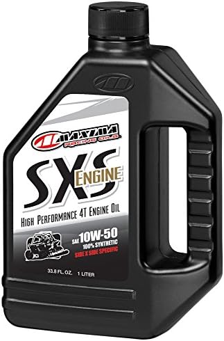 Maxima Racing Oils 30-21901-4pk SXS sintético 10W50 lado a lado do motor 1L Garrafa, 4-Pack