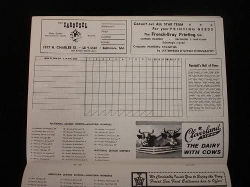 1958 MLB Baseball All Star Game Program - Programas ex -Ex+ - MLB