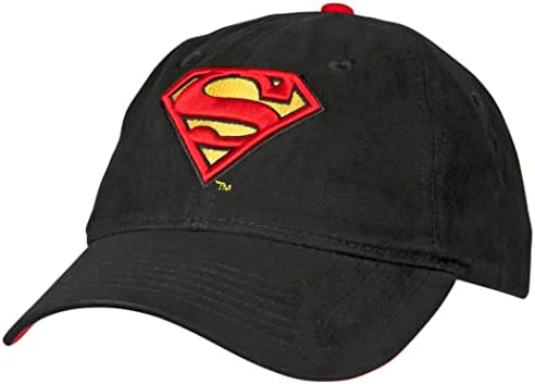 Superman Classic Symbol Black Curved Brim Ajustável Chapéu de pai