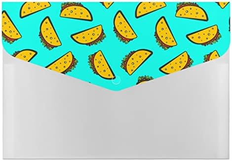 Pastas de arquivo de plástico de taco mexicano de desenho animado com 6 compartimento de acordeão colorido organizador de documentos