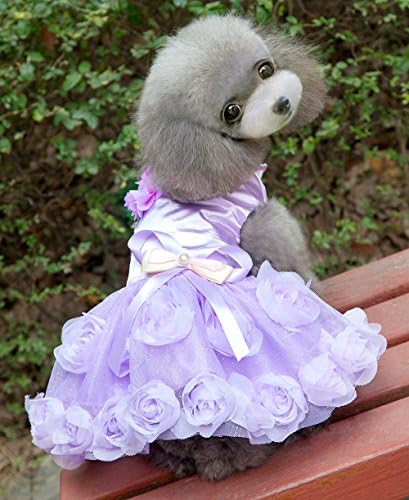 Zunea Princess Pet Dog Puppy Catdume de casamento Cetim Rose Dress Skirt Tutu Festa de roupas de vestuário de roupas de