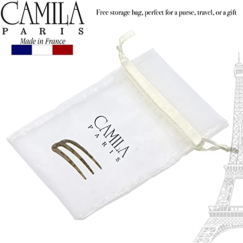 Camila Paris Cp3168 Pinos de clipe de twist francês, renda preta, cabelos ondulados Fork de cabelo de 3 pinos para